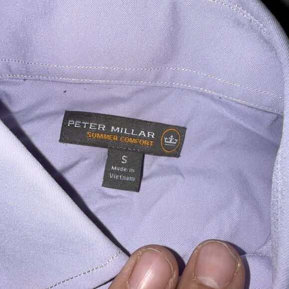 Peter Millar Shirt Mens Small Purple Lavender Summer Comfort Button Down Stretch - Picture 4 of 6